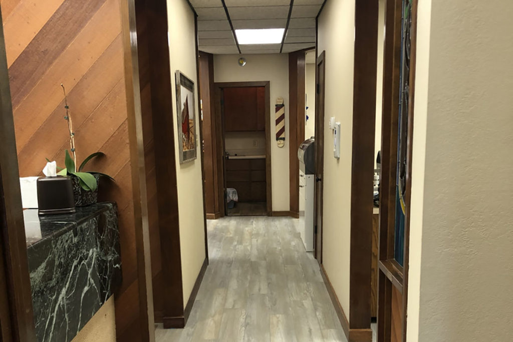 Hallway inside Oak Tree Dental practice in Sebastopol.
