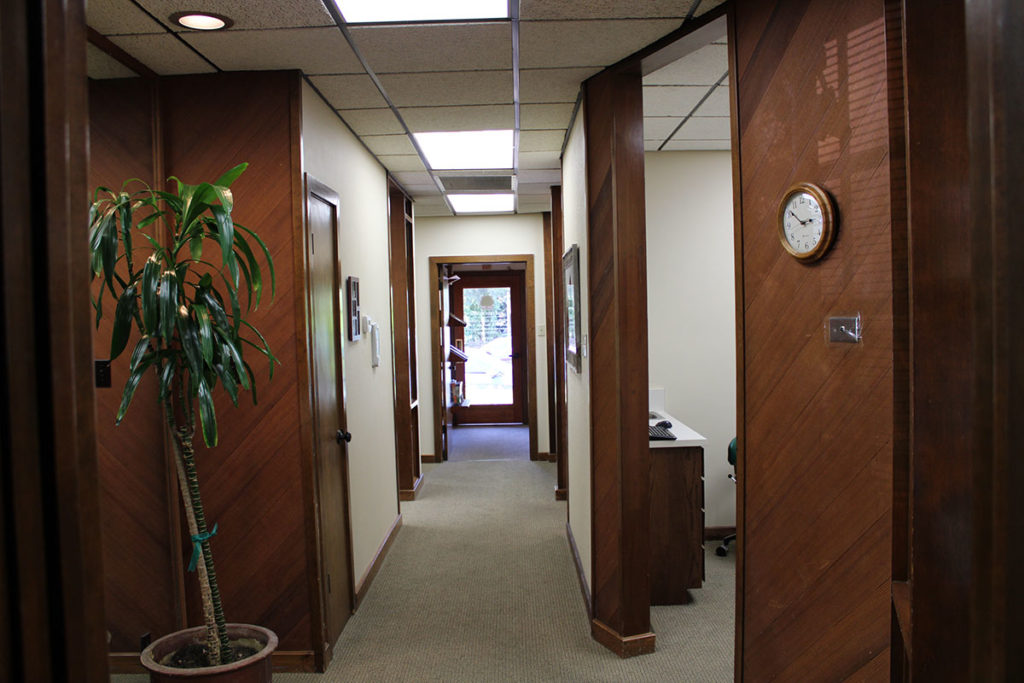 Hallway in the Oak Tree Dental office.